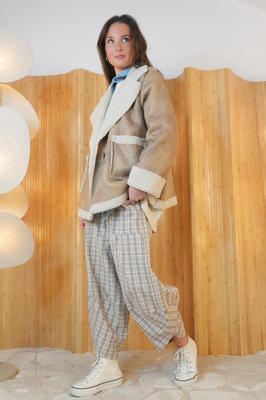 Shearling Flight Jacket Camel /14=